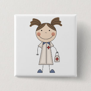 Basic Female EMT Tshirts and Gifts 2 Inch Square Button