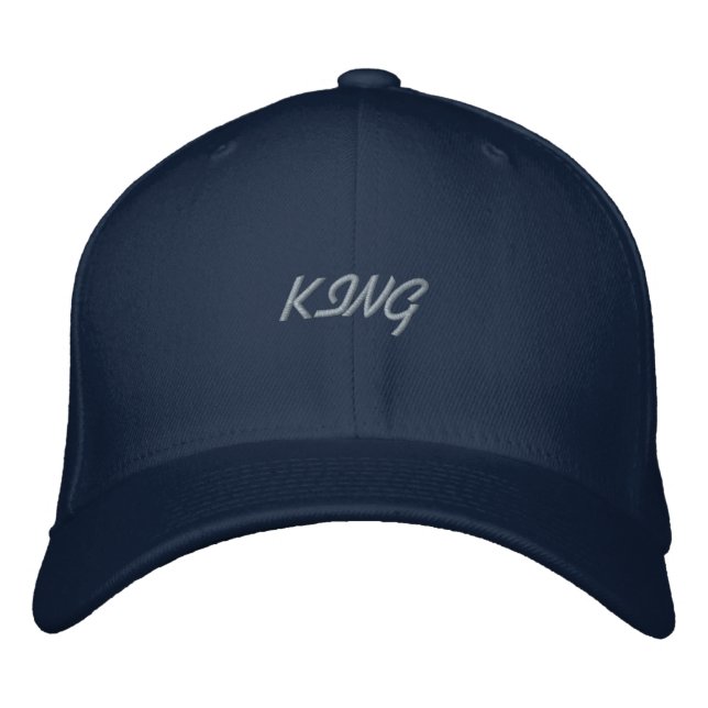 Basic Flexfit Wool King Text Name Embroidered Hat (Front)