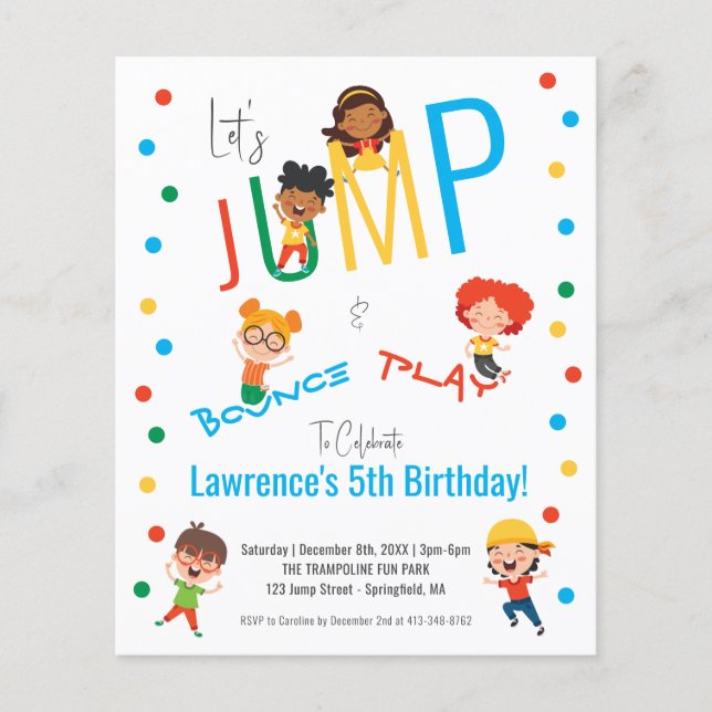 Basic Fun Trampoline Park Jump Kids Party Birthday (Front)
