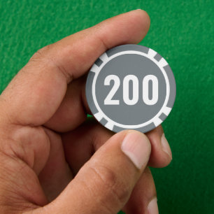 Basic Grey White Bold Number Poker Chips