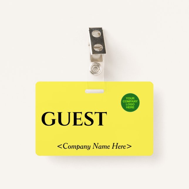 Basic "GUEST" Badge (Front with Clip)