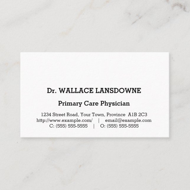 Basic, Humble, and Plain Business Card (Front)