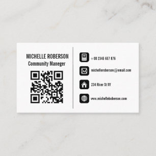 Basic info icons and qr Business Card