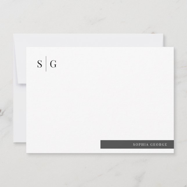 Basic Initial Name Simple Personalized Card (Front)