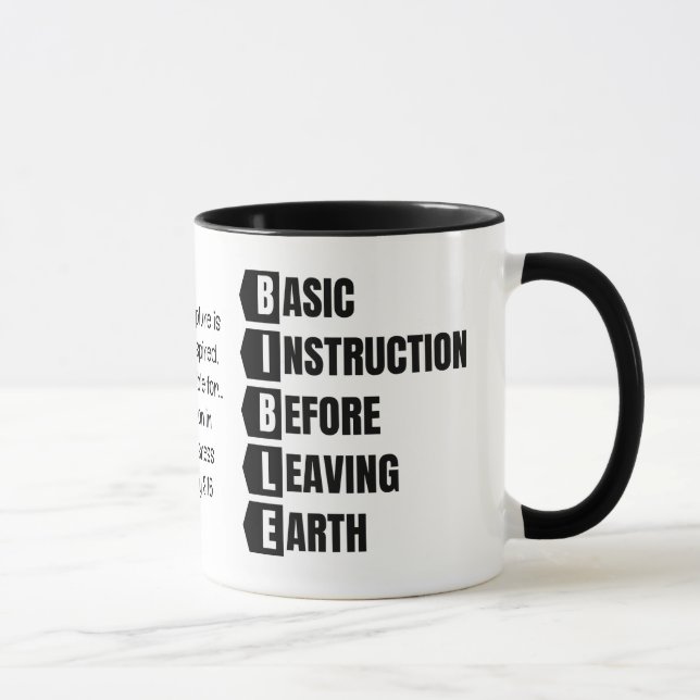 Basic Instruction Before Leaving Earth BIBLE Mug (Right)