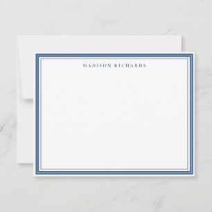 Basic Light Navy Blue 3 Border Personalized Card