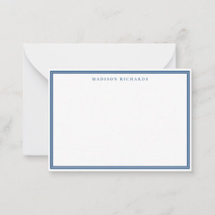 Basic Light Navy Blue Border Personalized Card