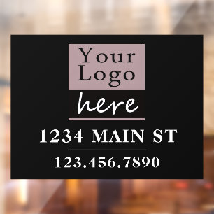 Basic Logo Address Phone Number Window Cling