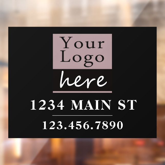Basic Logo Address Phone Number Window Cling (Sheet 2)
