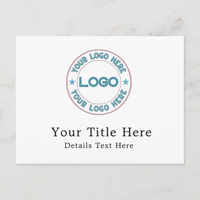 Basic Logo Custom Announcement Postcard (Front)