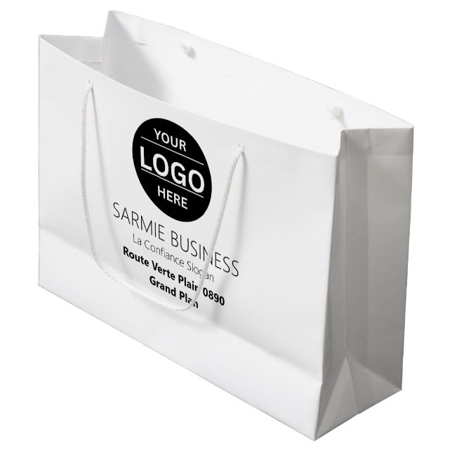Basic Logo Custom Bag, Business or Shop Tote Bag (Front Angled)