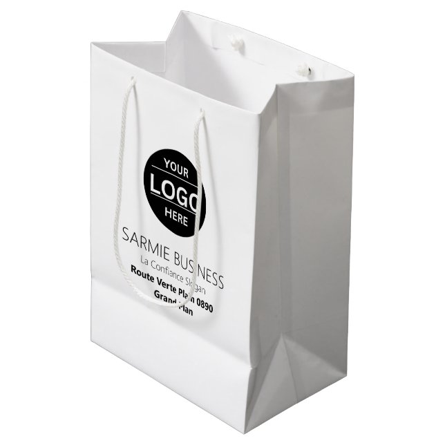 Basic Logo Custom Bag, Business or Shop Tote Bag (Front Angled)