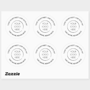Basic Logo Custom Business Branded Return Address Classic Round Sticker