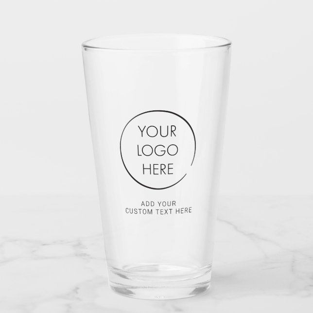 Basic Logo Custom, Business or Marketing Glass (Front)
