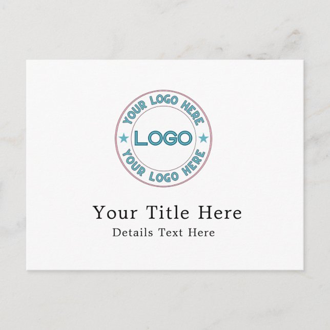 Basic Logo Custom Holiday Postcard (Front)