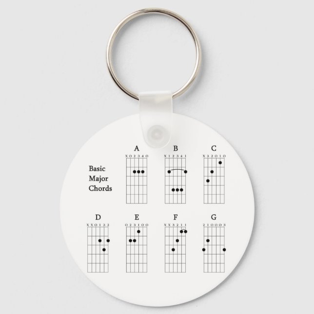 Basic Major Chords Keychain (Front)