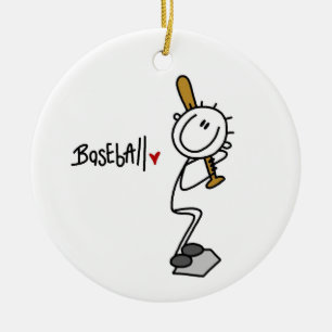 Basic Male Stick Figure Baseball T-shirts and Gift Ceramic Ornament