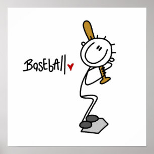 Basic Male Stick Figure Baseball T-shirts and Gift Poster