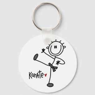Basic Male Stick Figure Karate T-shirts and Gifts Keychain