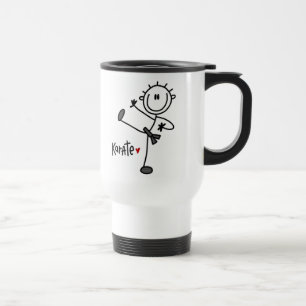 Basic Male Stick Figure Karate T-shirts and Gifts Travel Mug