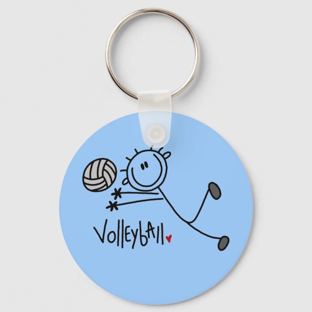Basic Male Stick Figure Volleyball Keychain (Front)