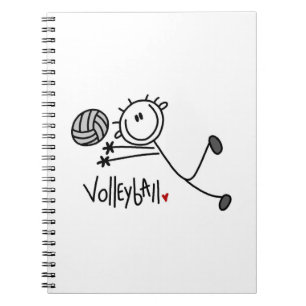 Basic Male Stick Figure Volleyball Notebook