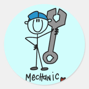 Basic Mechanic T-shirts and Gifts Classic Round Sticker