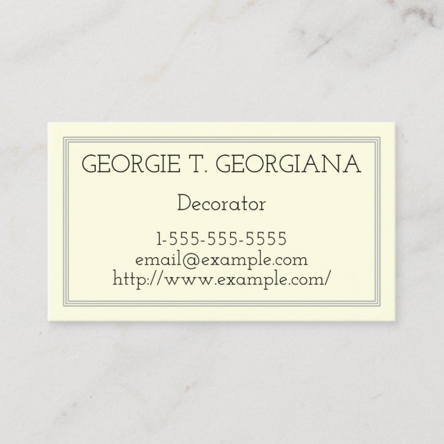 Basic & Minimal Decorator Business Card (Front)