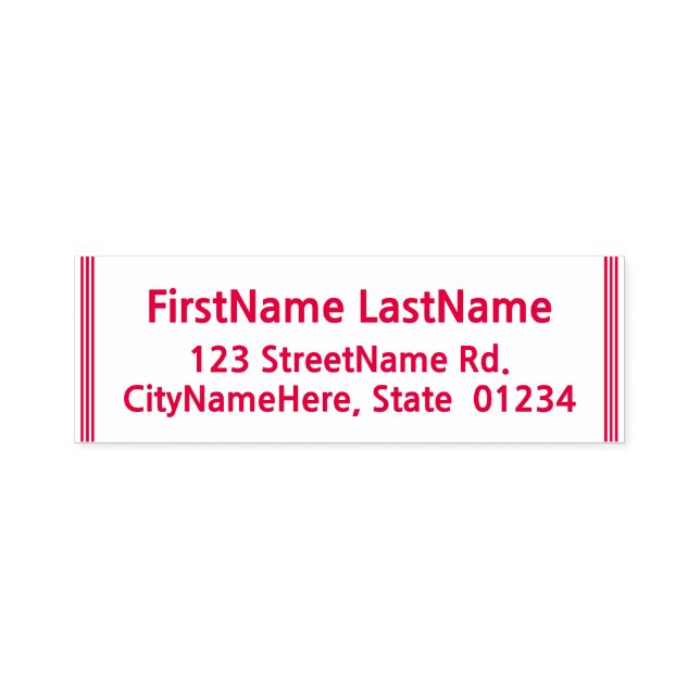 Basic & Minimal Name + Address Self-inking Stamp (Design)