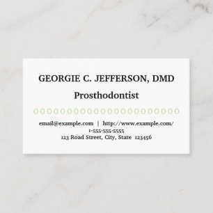 Basic & Minimal Prosthodontist Business Card