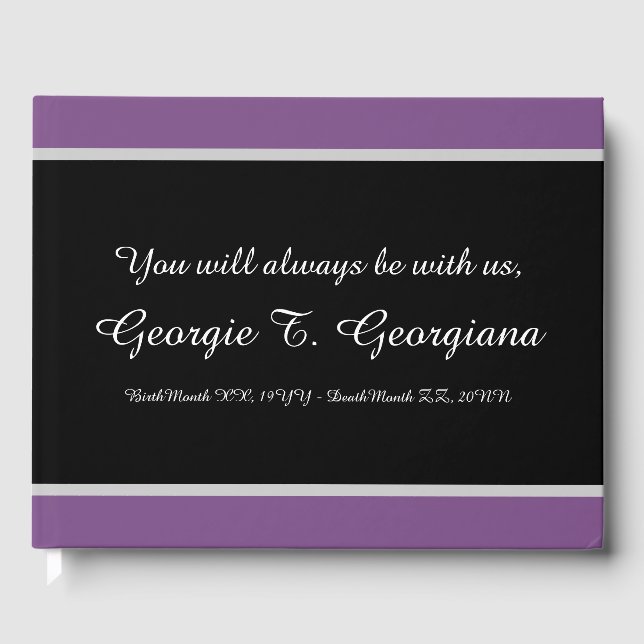 Basic & Minimal Sympathies Guestbook (Front)