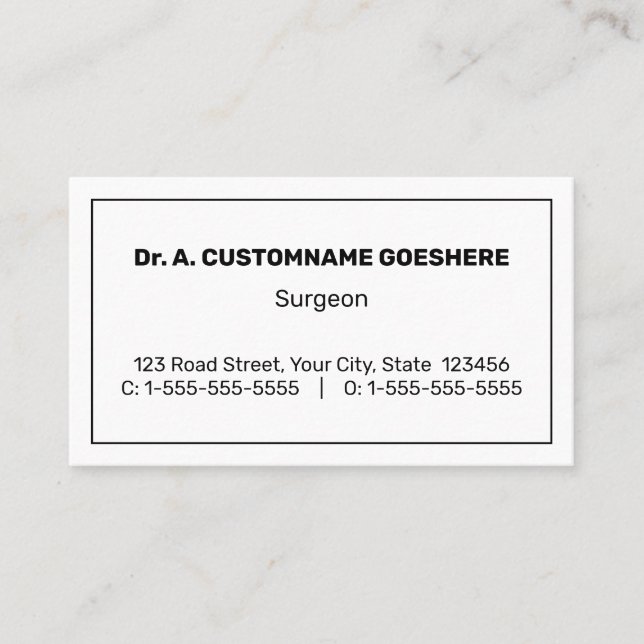 Basic, Minimalist Business Card (Front)