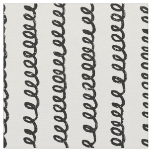 Basic minimalist lines simple curly wavy stroke fabric