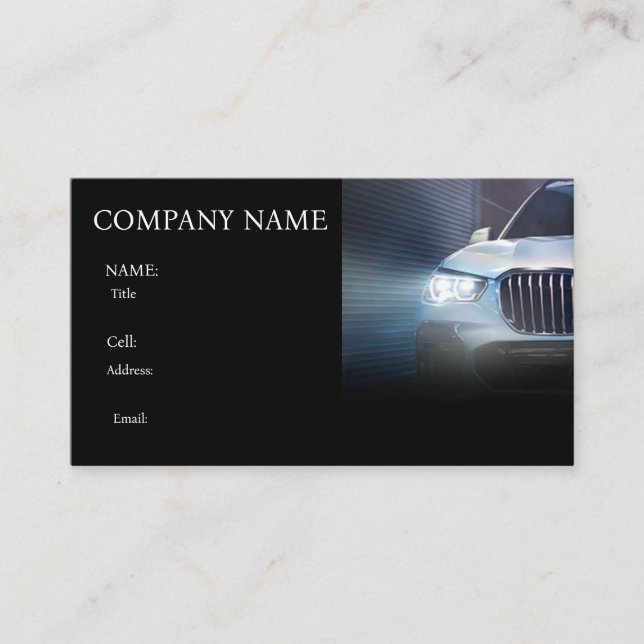 BASIC MODÈLE VOITURE SPORTIVE CARTE DE VISITE (Devant)