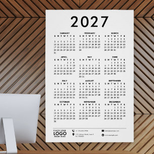 Basic Modern 2027 Corporate Logo Calendar Poster
