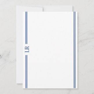 Basic Monogram #3 Flat Note Card