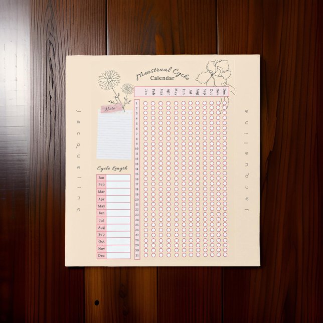 Basic Monthly Female Cycle Friend Period  Notepad (Creator Uploaded)