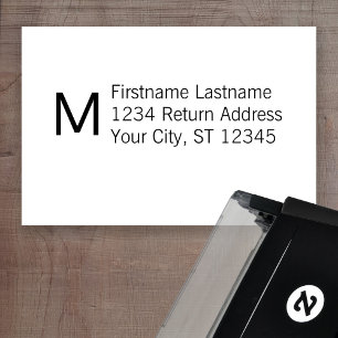 Basic Name and Return Address with Monogram Self-inking Stamp