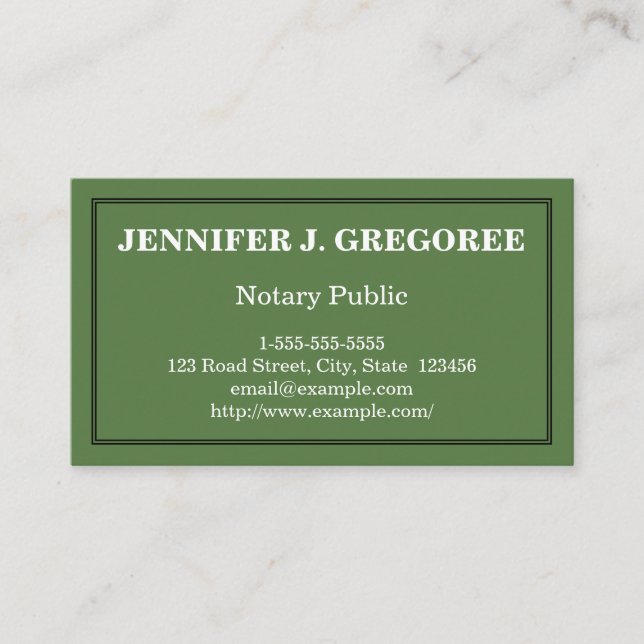 Basic Notary Public Business Card (Front)