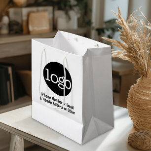 Basic Office Business Logo Text CAN EDIT colour Medium Gift Bag