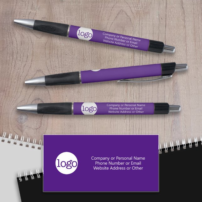Basic Office Business Logo Text CAN EDIT purple Pen (Creator Uploaded)