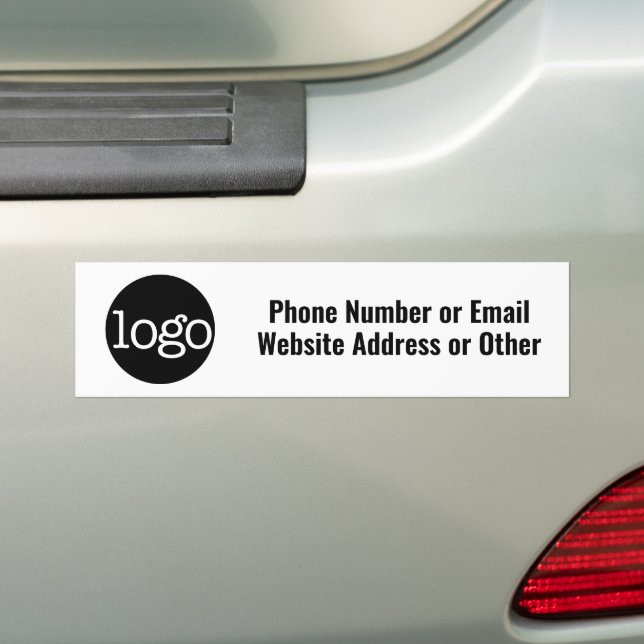 Basic Office Business Logo Text CAN EDIT white Bumper Sticker (On Car)