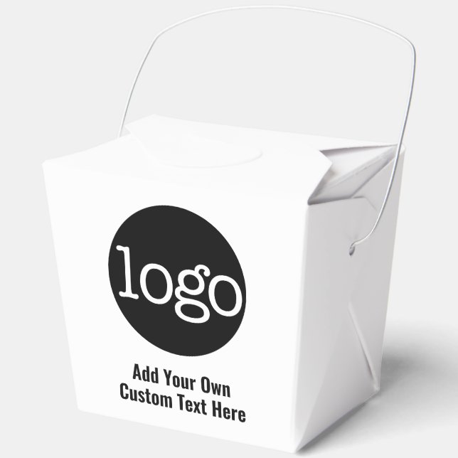 Basic Office Business Logo Text CAN EDIT white Favor Box (Front)