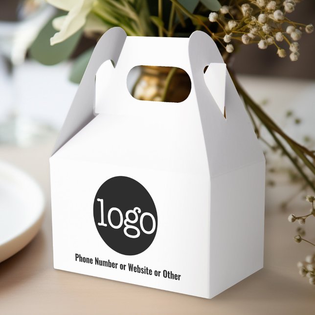 Basic Office Business Logo Text CAN EDIT white Favor Box (Personalized favor box - add your logo)