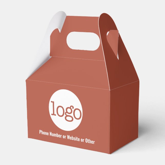 Basic Office Business Logo Text - terra cotta Favor Box (Front Side)