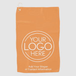 Basic Office Business Logo with Contact Info Golf Towel