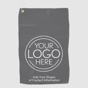 Basic Office Business Logo with Contact Info Golf Towel