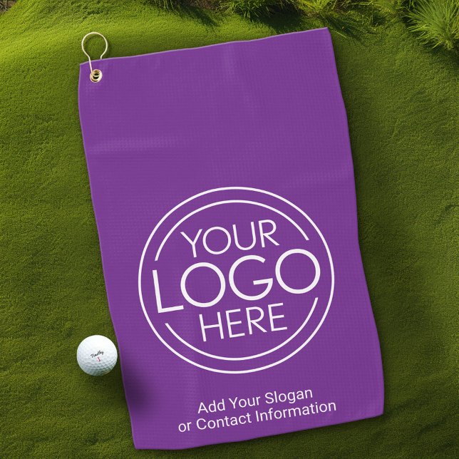 Basic Office Business Logo with Contact Info Golf Towel (Custom Golf Towel with Professional and Small Business Logo)
