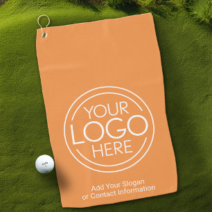 Basic Office Business Logo with Contact Info Golf Towel