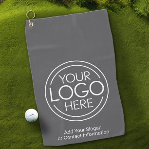 Basic Office Business Logo with Contact Info Golf Towel